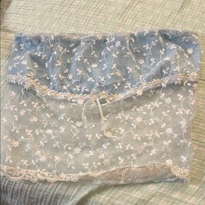 Elegant Blue Lace Women's Tube Top ~ S/XS~no tags